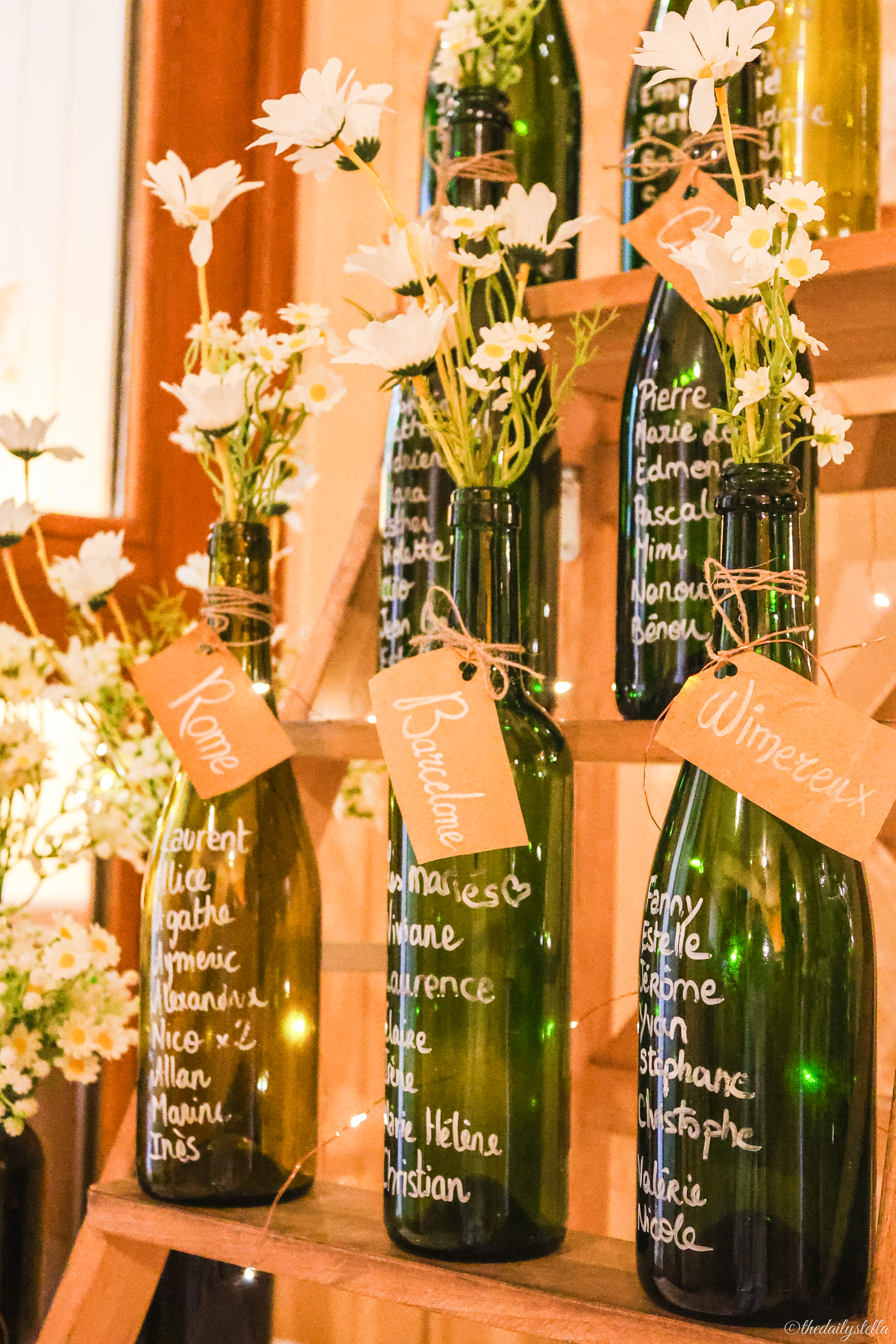 Mariage — Plan de table bouteilles